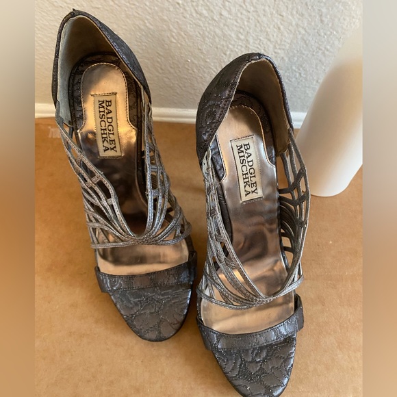 Last Chance: Badgley Mischka Strappy Glitter Heels - Picture 4 of 7